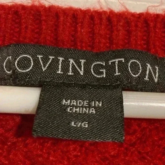 Covington Women’s Acrylic Sweater Red Size Large - Picture 3 of 4
